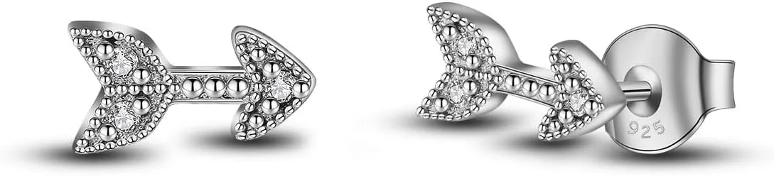 INFUSEU 925 Sterling Silver Cute Small Stud Earrings for Women Girls