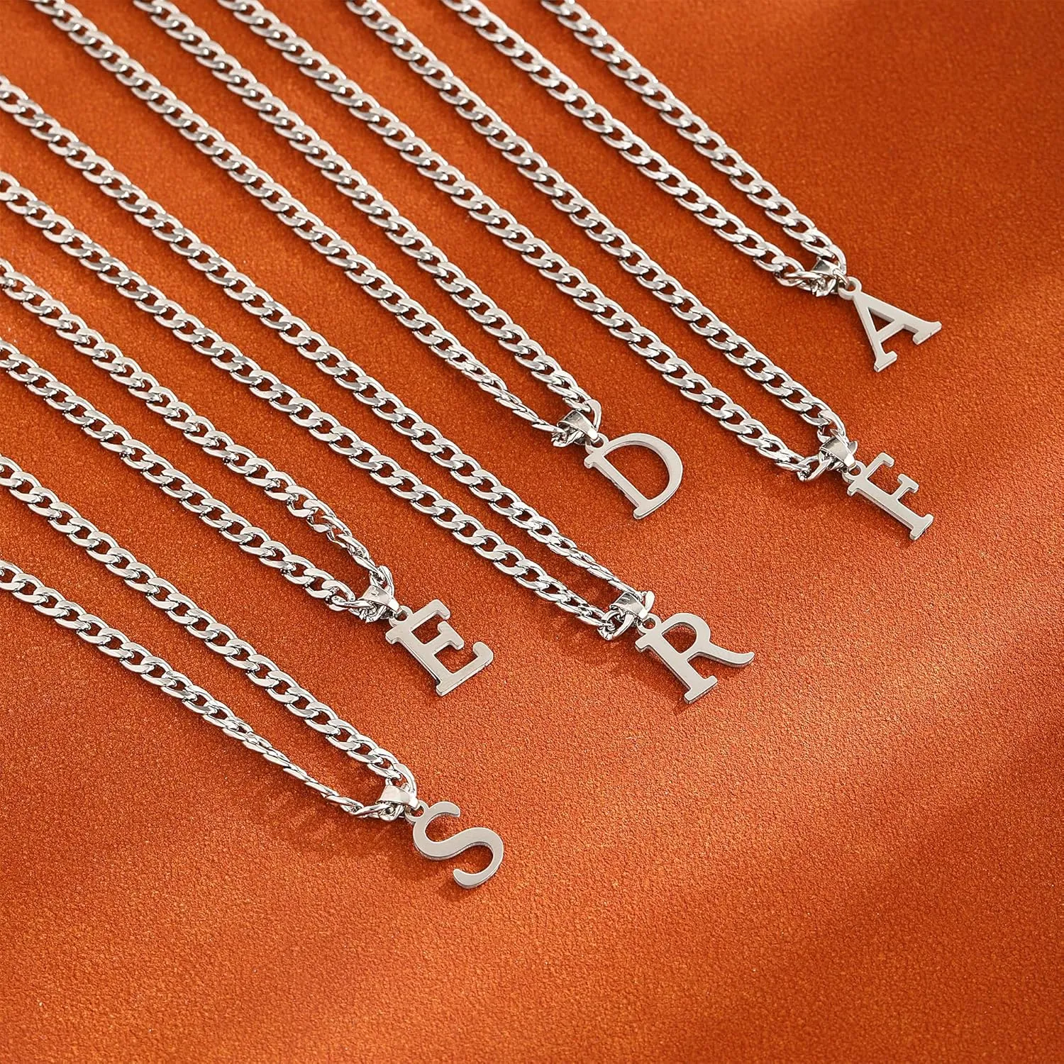 Initial A-Z Letter Pendant Necklace for Men 18K Gold Plated Capital Initial Necklace Cuban Link Chain 4mm 20 Inch Jewelry Gift