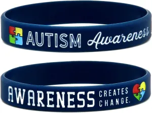 Inkstone Autism Awareness Bracelets, 6-Pack - Silicone Wristbands in Adult Unisex Size