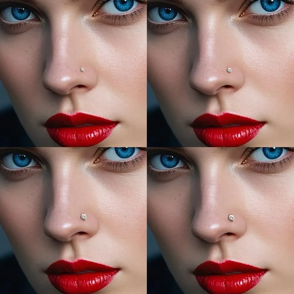 intera Hypoallergenic 20G 18G Nose Rings Stud for Women Men Surgical Steel Nose Piercing Jewelry Gold Silver Rose Gold Nose Earrings