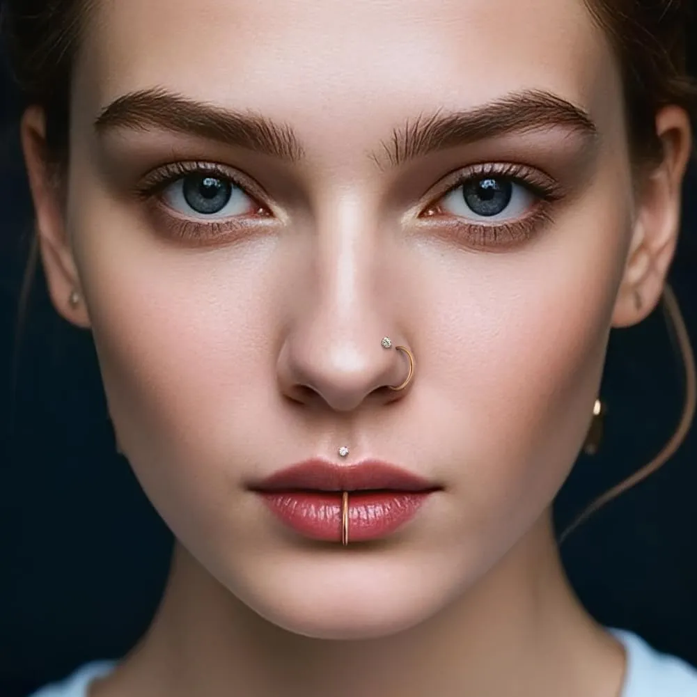 intera Hypoallergenic 20G 18G Nose Rings Stud for Women Men Surgical Steel Nose Piercing Jewelry Gold Silver Rose Gold Nose Earrings