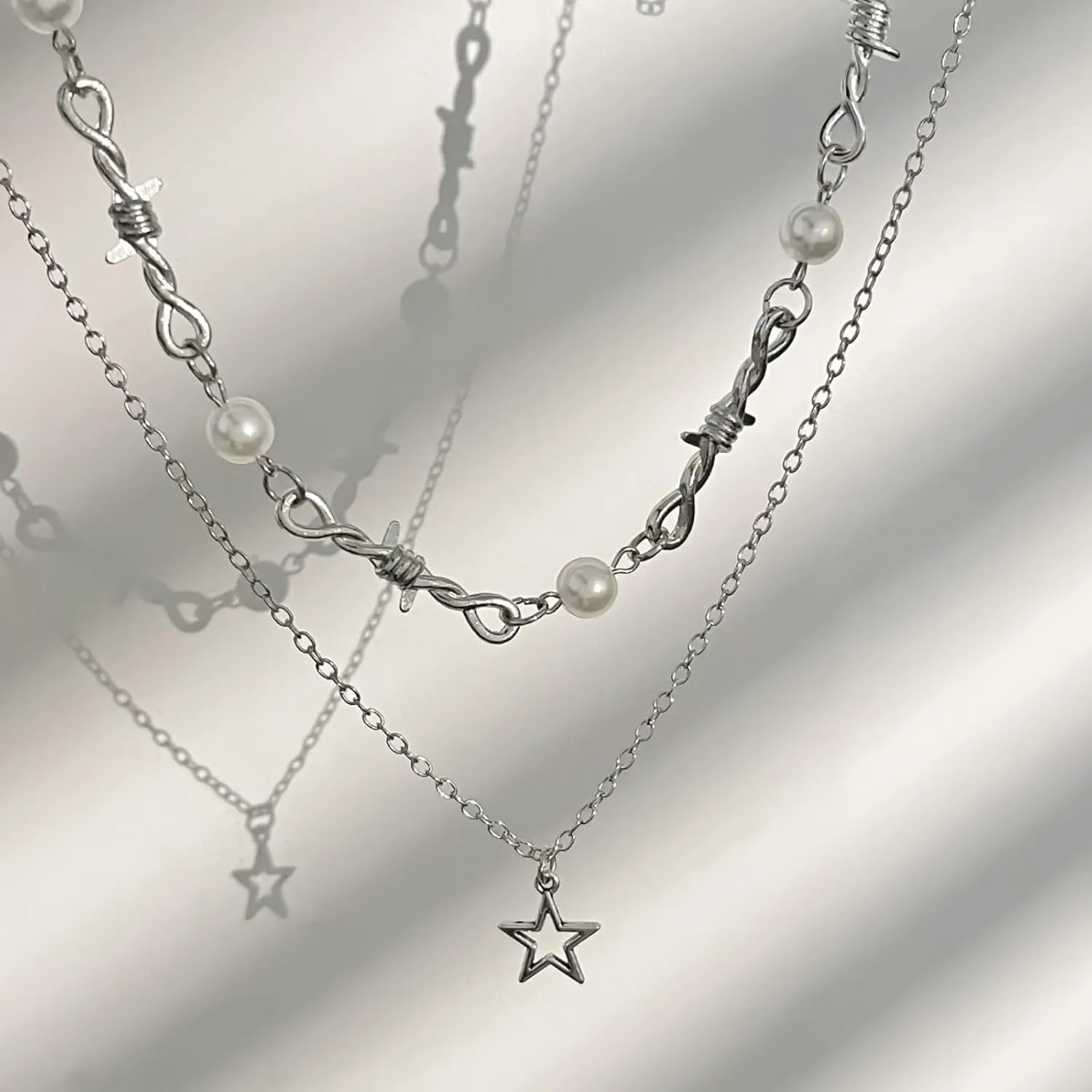 Irregular Y2k Pearl Necklace for Women Fine Chain Pearl Pendant Women's Fashion Jewelry
