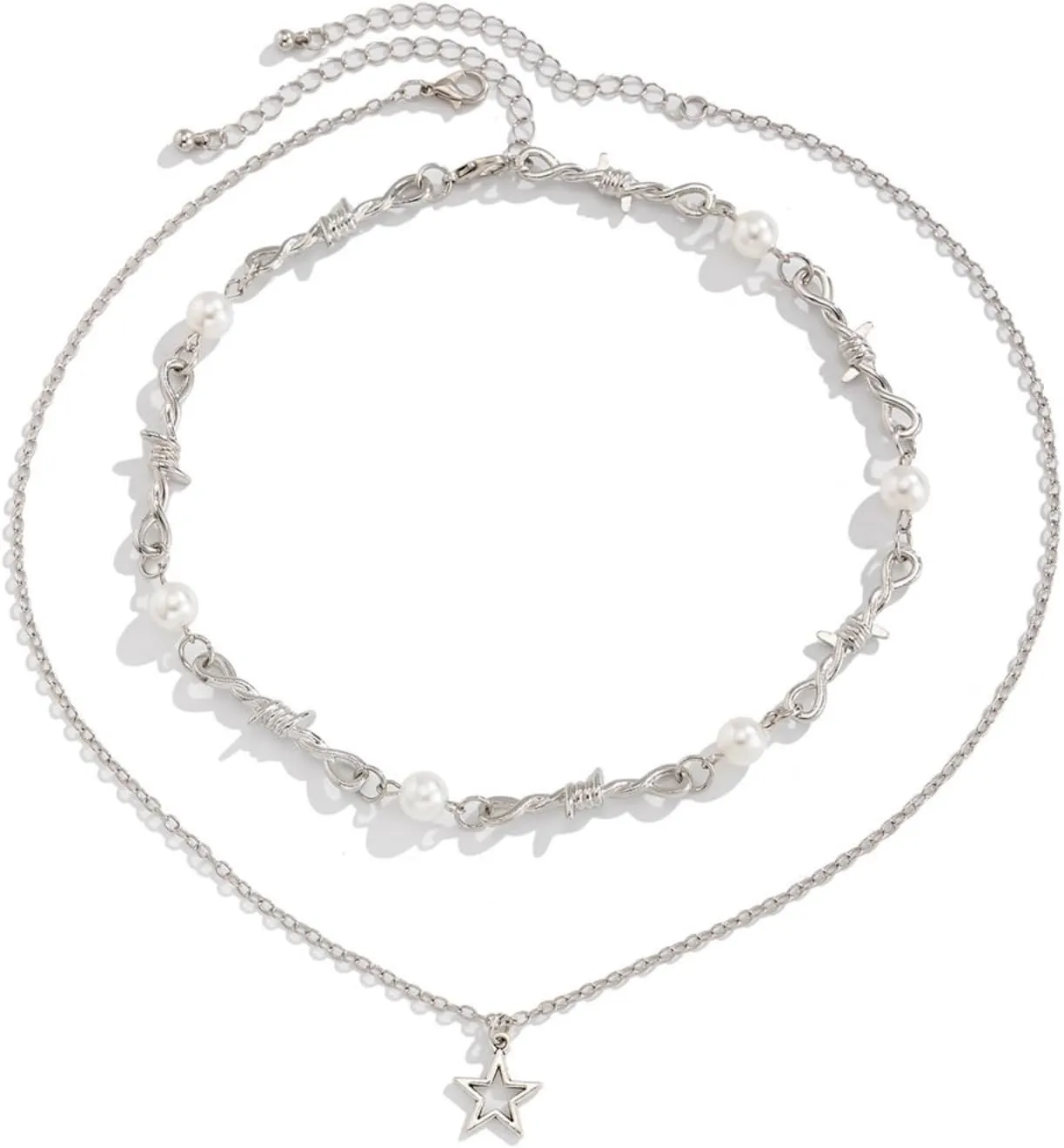 Irregular Y2k Pearl Necklace for Women Fine Chain Pearl Pendant Women's Fashion Jewelry