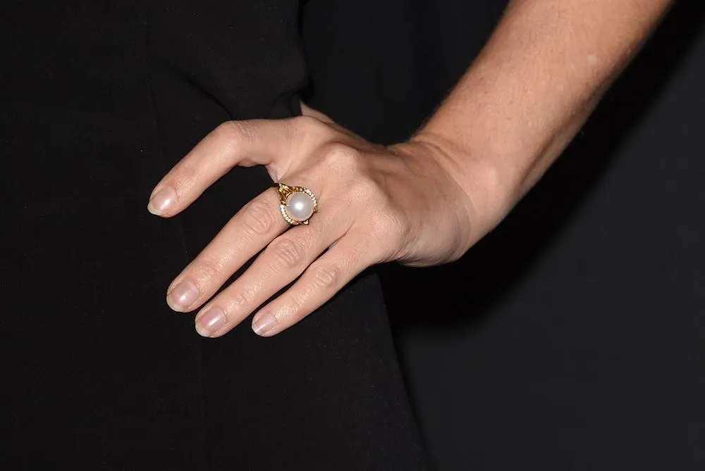 Isis Goddess Ring With Tahitian Black Pearl & Pavé-Set Brilliant Rubies In 18K Blackened Gold