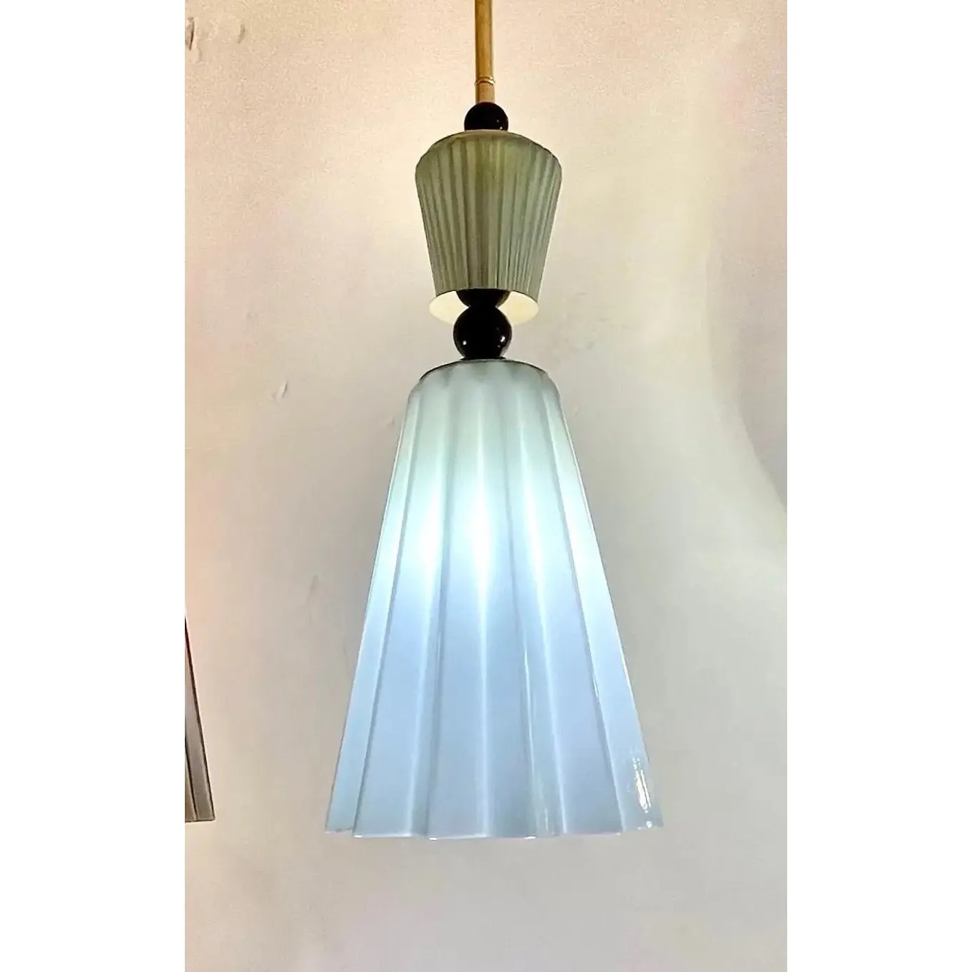Italian Modern Aqua Blue Murano Glass Star Pendant