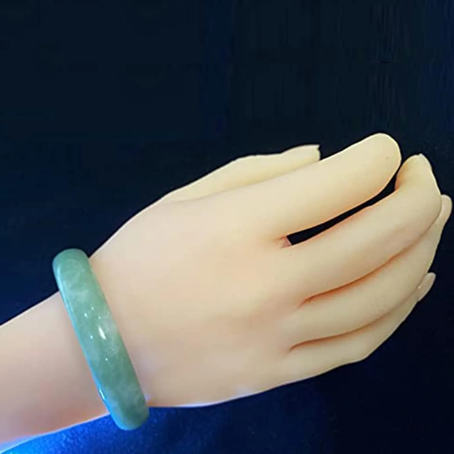 Jade Bangle Bracelet for Women Fashion Beautiful Ladies Jewelry White Mixed Green Jade Bracelets for Women and Girl Gift Jewelry,58mm