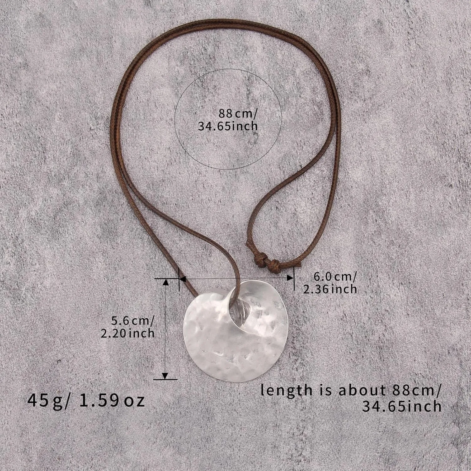 JAOYU Bohemian Necklaces for Women Leather Necklace Wood Pendant Choker Long Brown Necklace Chunky Circle Boho Hippie Jewelry