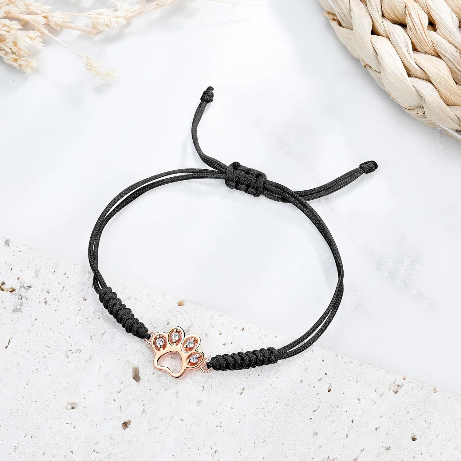 JENDEAR SHINE Rope Bracelet for Women, Hand Braided Rope Chain Adjustable, Birthday Friendship Graduation Gift for Women Girls Sisters Friends