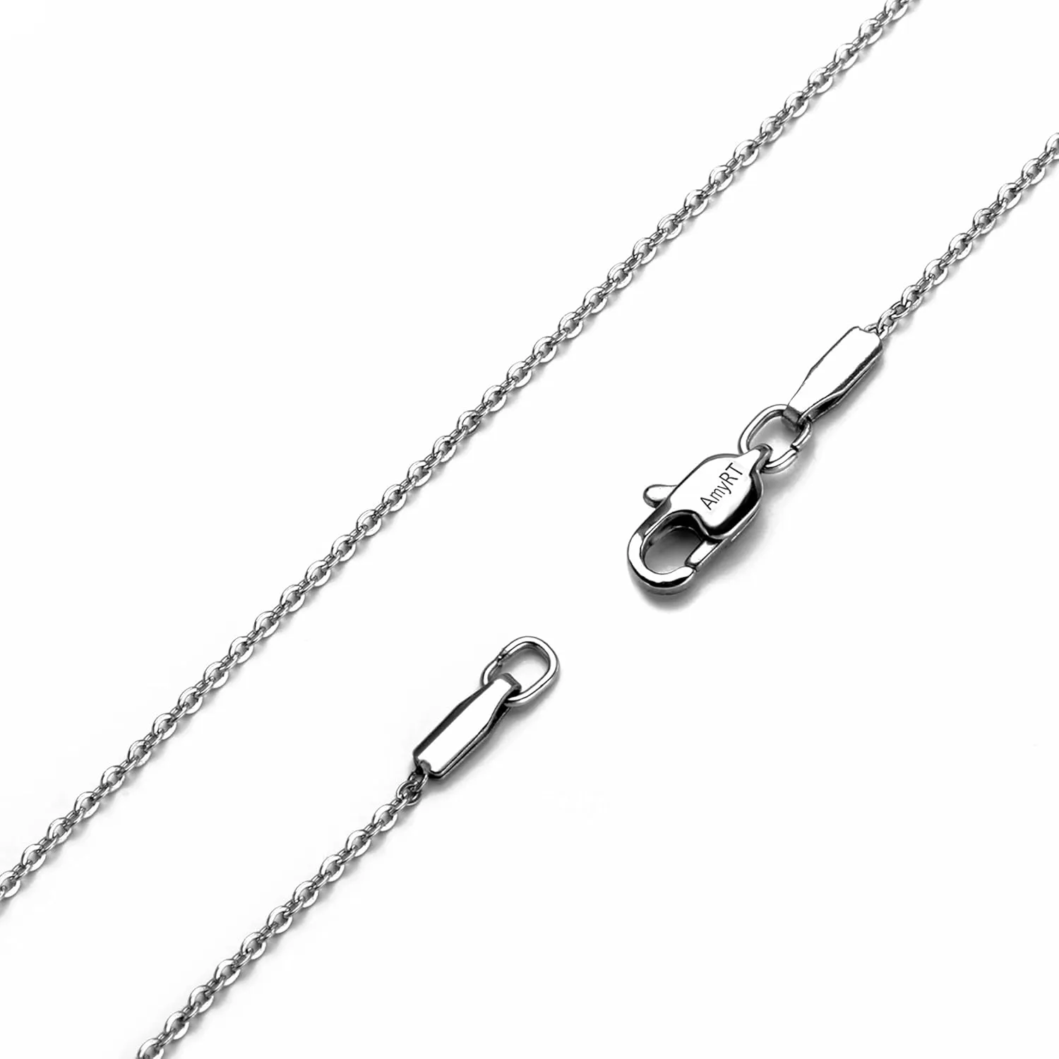 Jewelry 1.2mm Titanium Steel Black Gold Silver Cable Chain Necklaces for Women 16 to 30 in