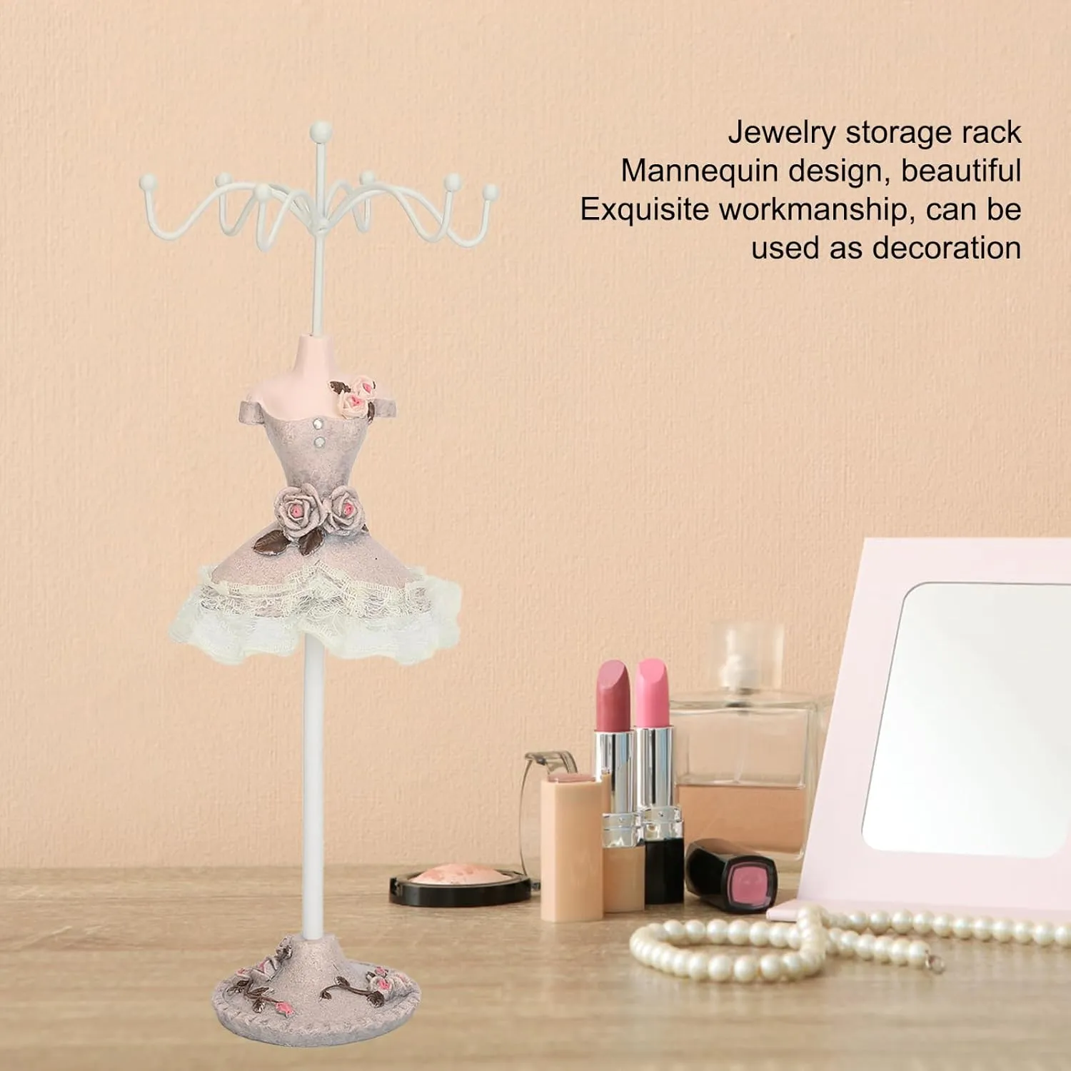Jewelry Stand Holder, Model Princess Dress Earring Necklace Ring Displays Stand Mannequin Stand Hanging Jewelry Organizer for Girls Women (Type 1)