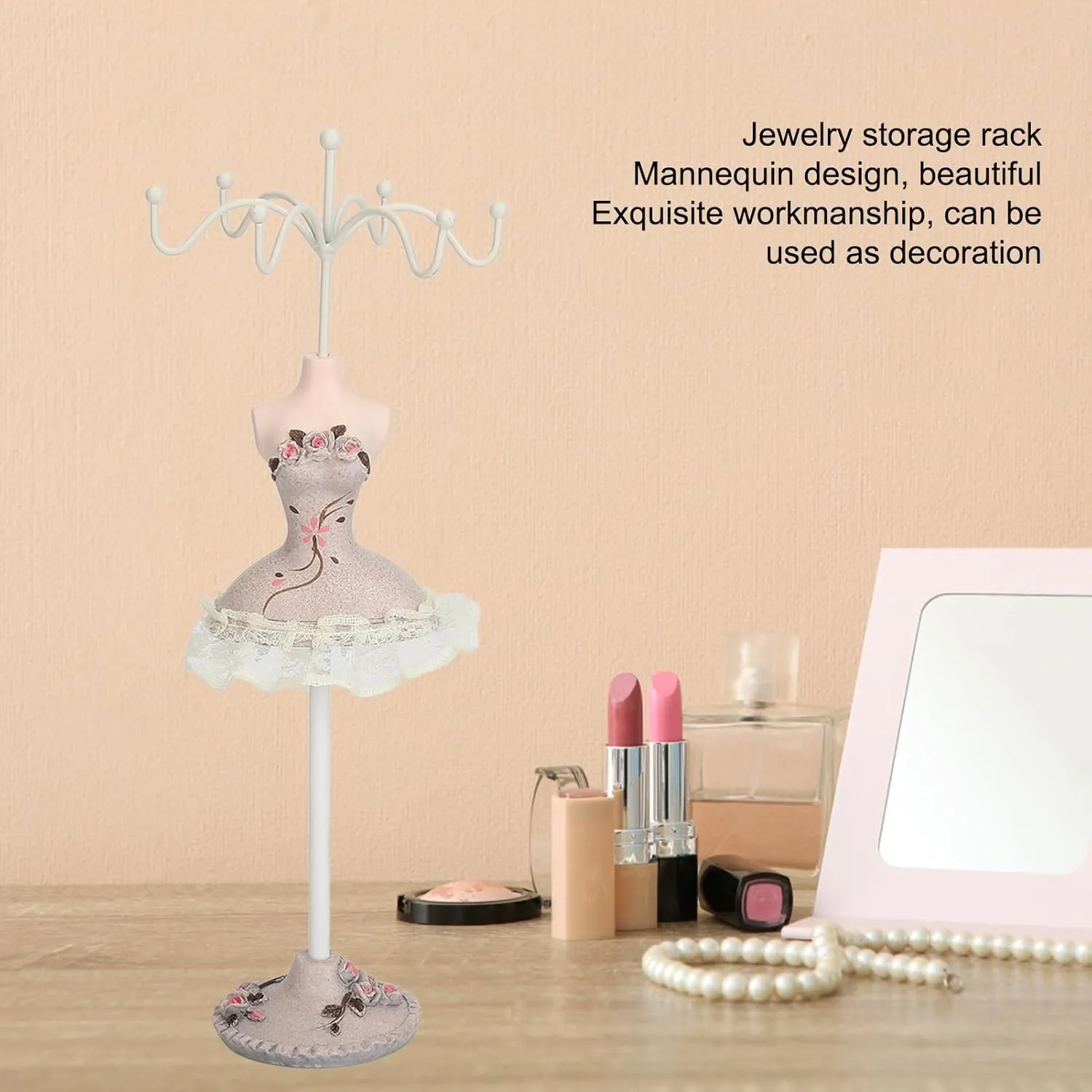 Jewelry Stand Holder, Model Princess Dress Earring Necklace Ring Displays Stand Mannequin Stand Hanging Jewelry Organizer for Girls Women (Type 2)