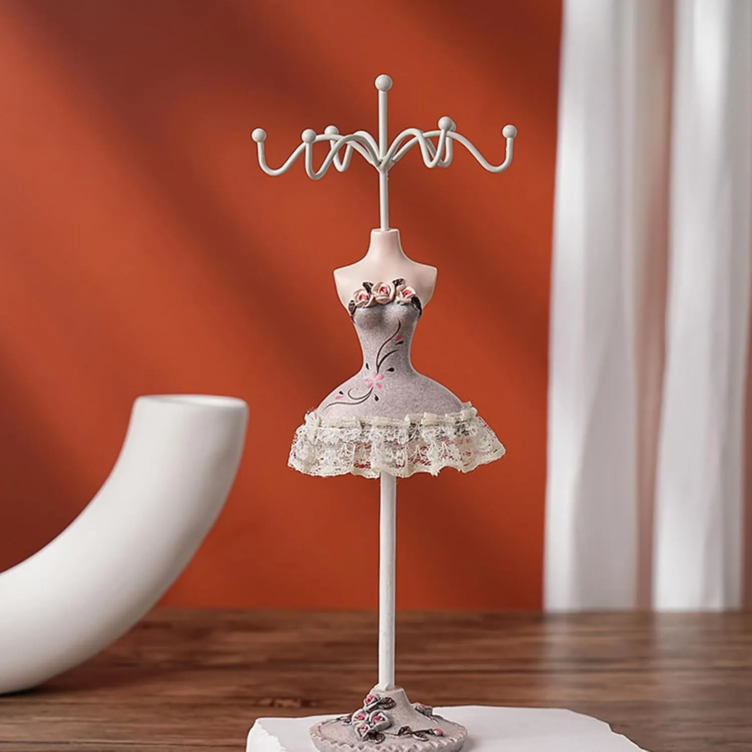 Jewelry Stand Holder, Model Princess Dress Earring Necklace Ring Displays Stand Mannequin Stand Hanging Jewelry Organizer for Girls Women (Type 2)