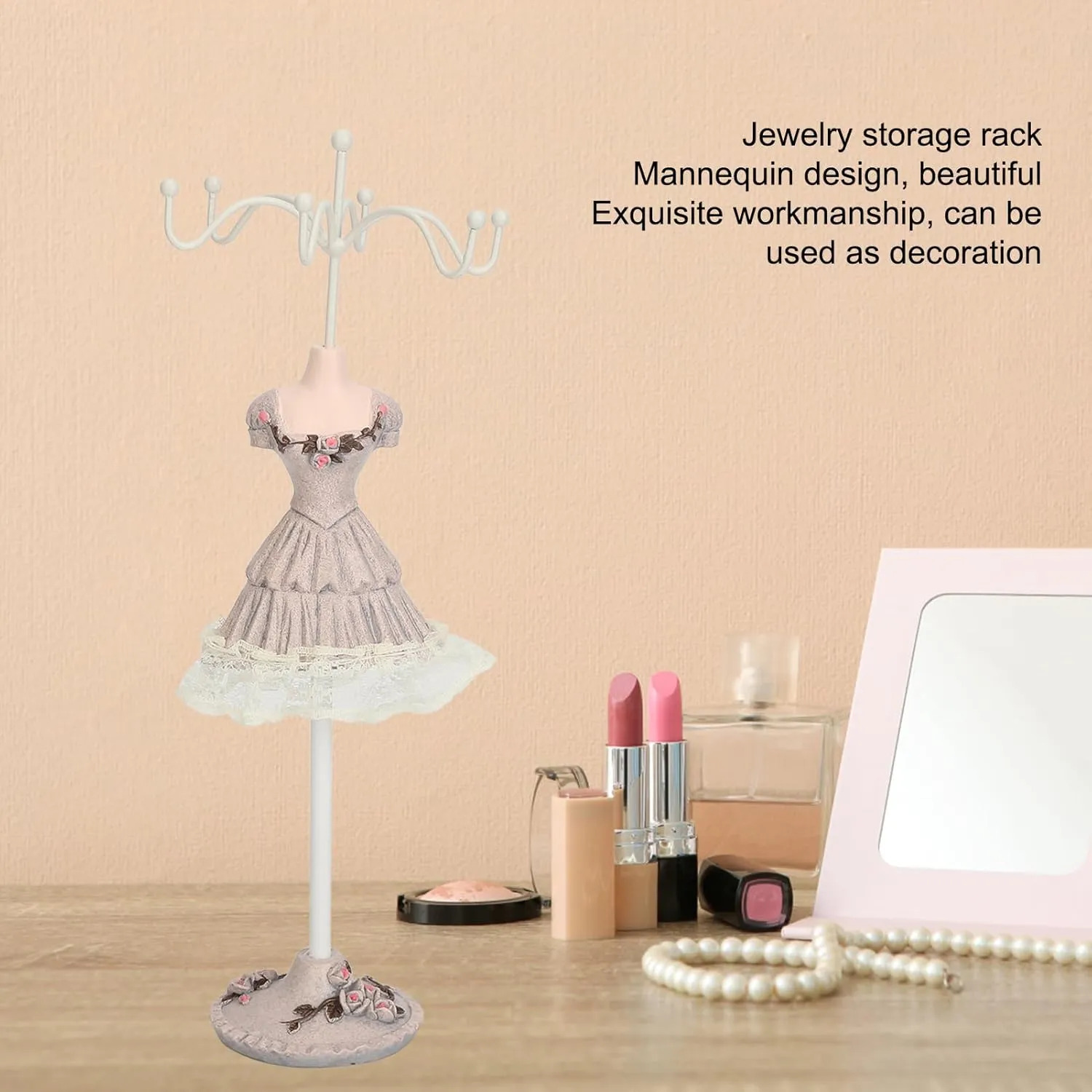 Jewelry Stand Holder, Model Princess Dress Earring Necklace Ring Displays Stand Mannequin Stand Hanging Jewelry Organizer for Girls Women (Type 3)