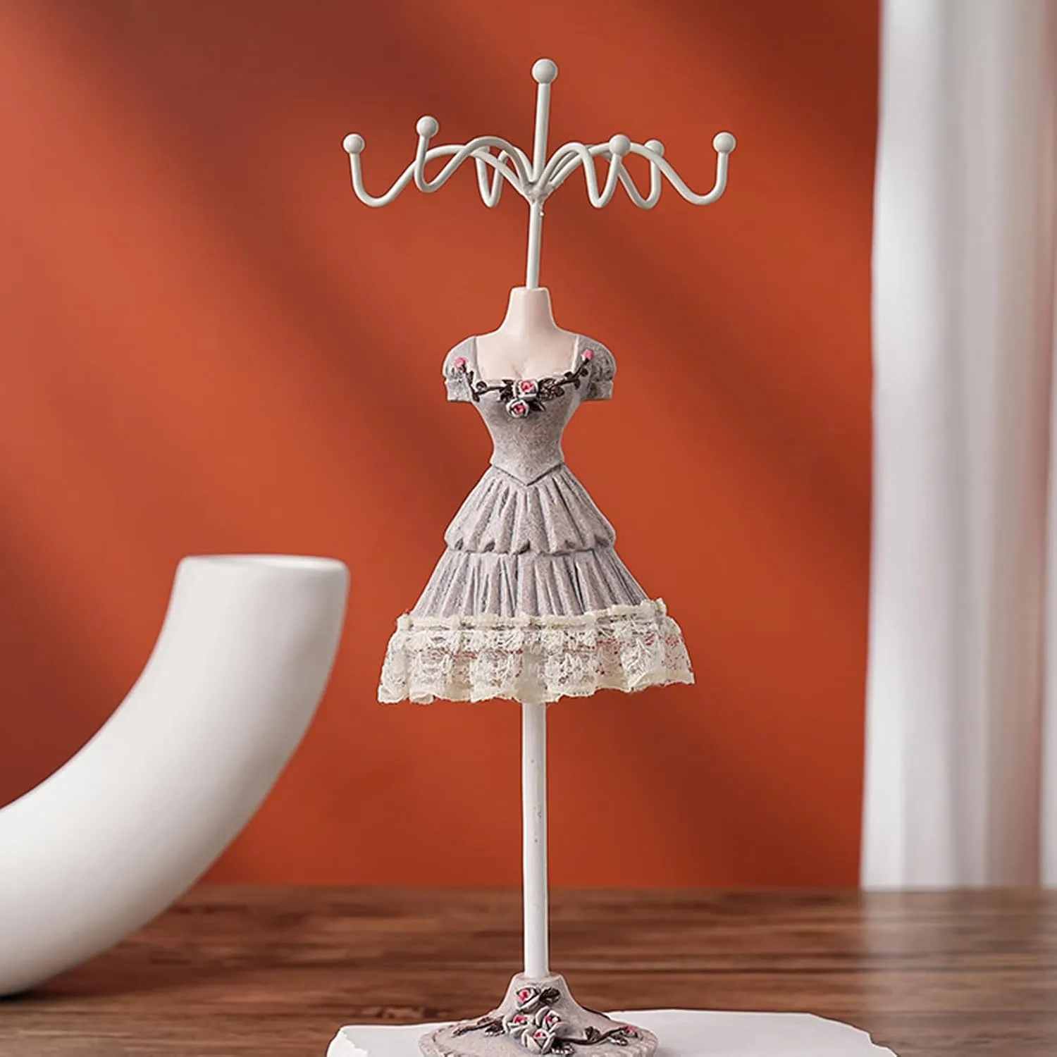 Jewelry Stand Holder, Model Princess Dress Earring Necklace Ring Displays Stand Mannequin Stand Hanging Jewelry Organizer for Girls Women (Type 3)