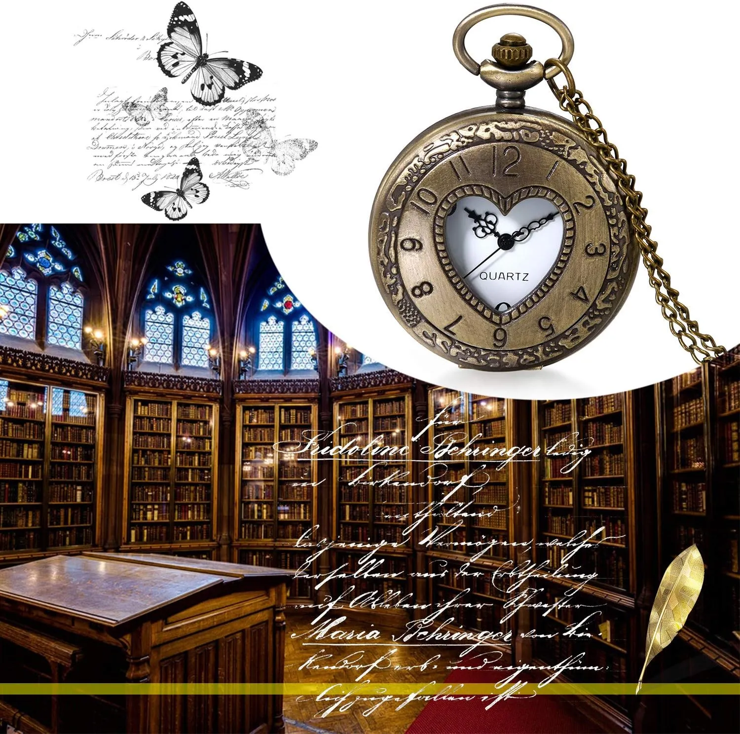 JewelryWe Mens Pocket Watch Stylish Tree of Life Hollow Retro Quartz Watch Arabic Numerals Pendant Necklace,