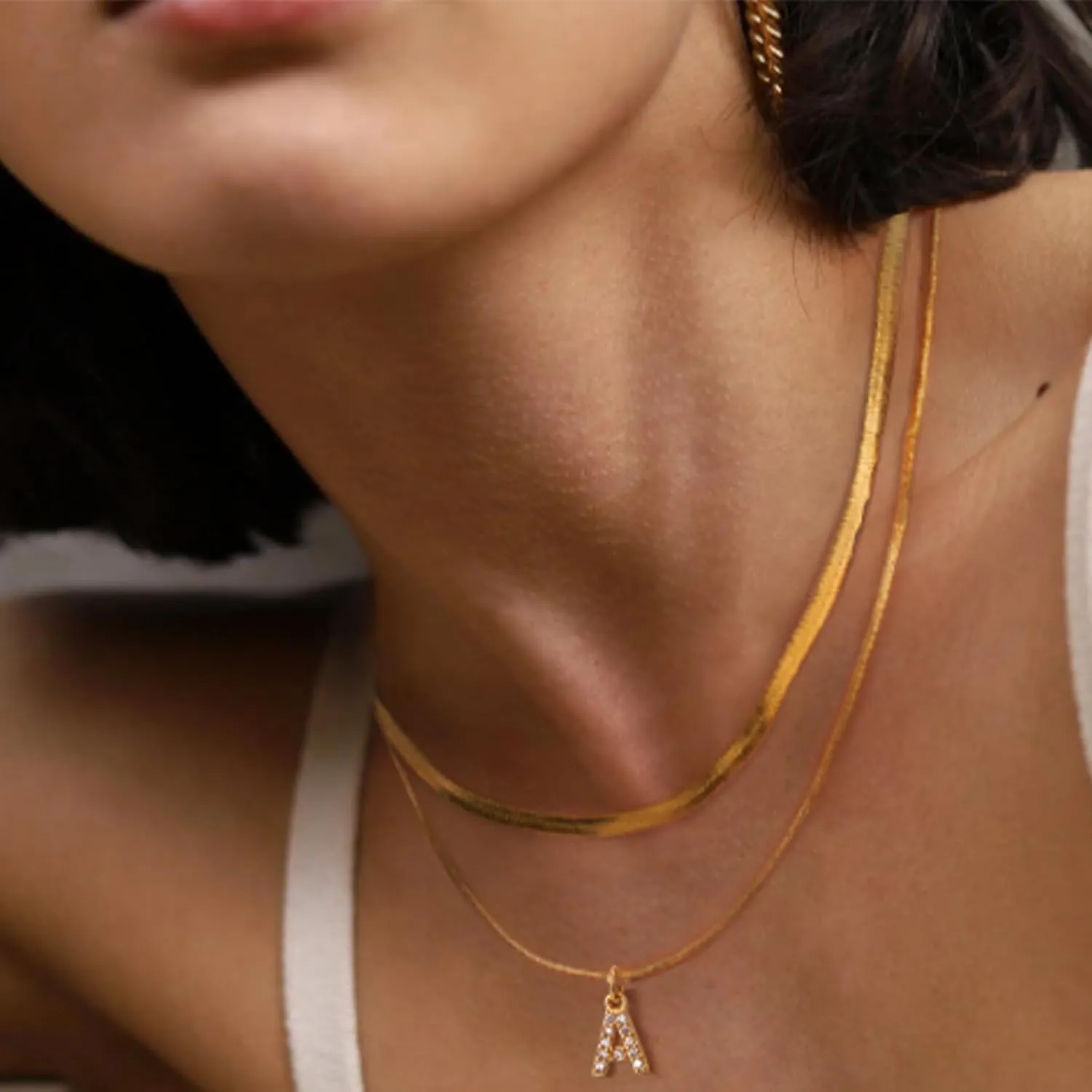 Joo&Rind Gold Initial Necklaces for Women Layered Stainless Steel Pendant Necklace with Initials, Dainty Letter Necklace for Women Jewelry Gifts