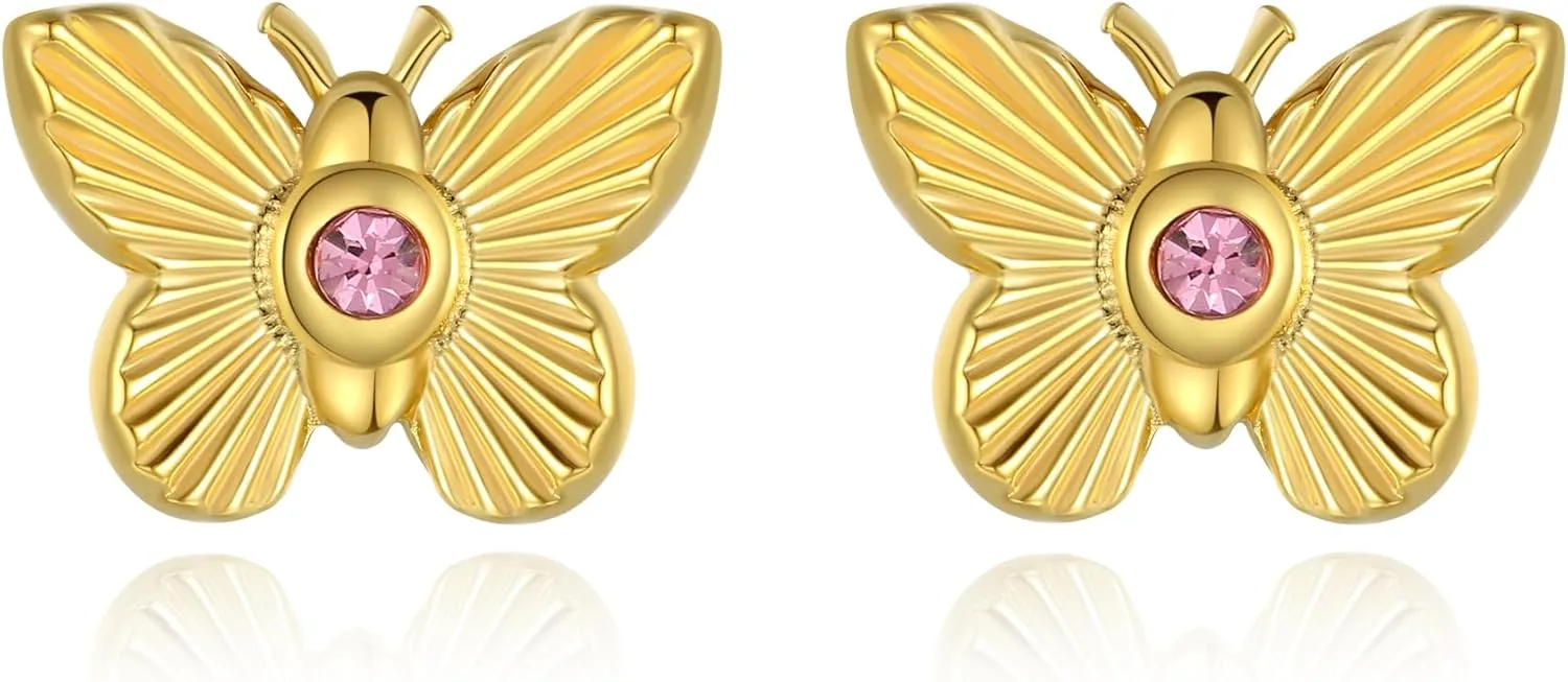 Joo&Rind Gold Stud Earrings for Women Hypoallergenic, Stainless Steel Earrings Studs with 18k Gold Plated, Trendy Jewelry Gifts for Women