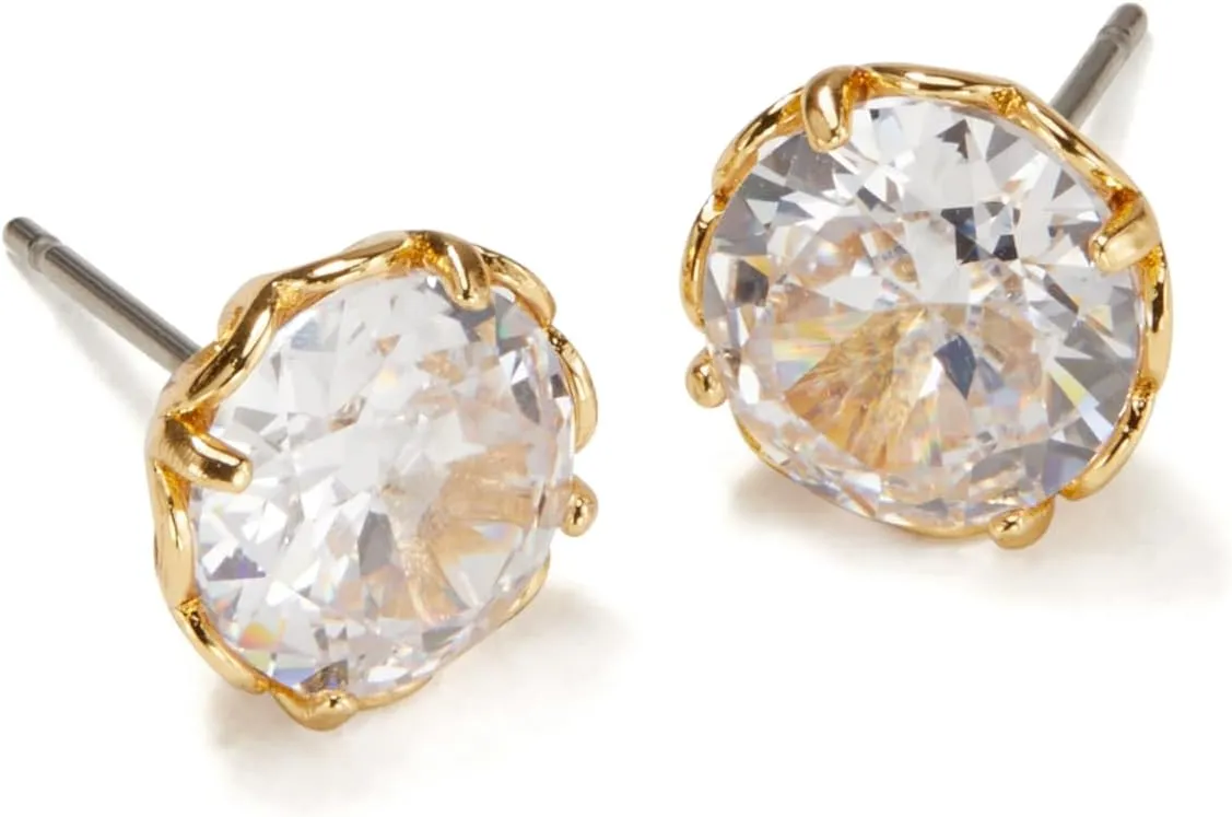 Kate Spade New York That Sparkle Round Earrings for Women  Princess Cut  Cubic Zirconia  Post Back Closure