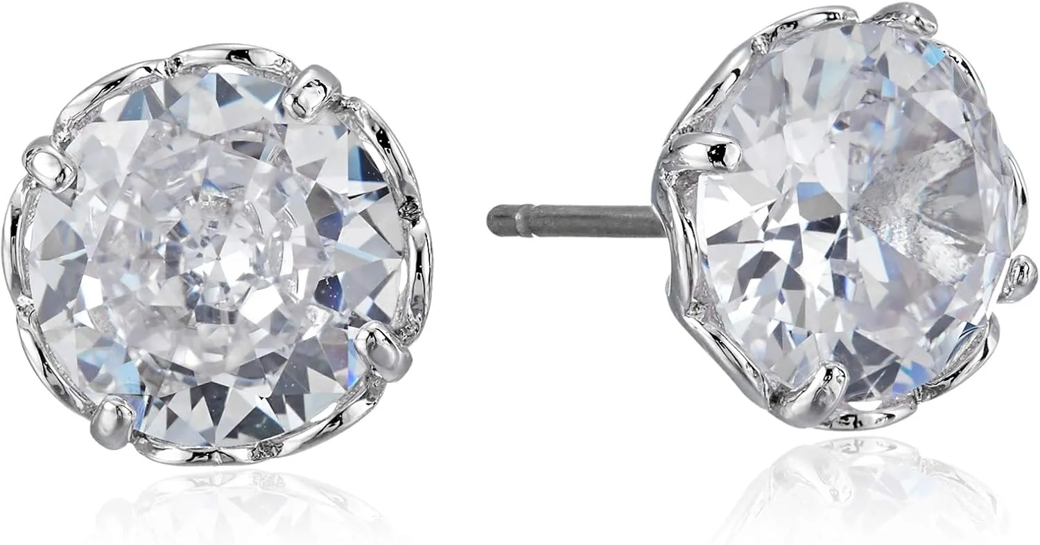 Kate Spade New York That Sparkle Round Earrings for Women  Princess Cut  Cubic Zirconia  Post Back Closure