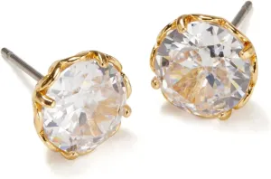 Kate Spade New York That Sparkle Round Earrings for Women  Princess Cut  Cubic Zirconia  Post Back Closure