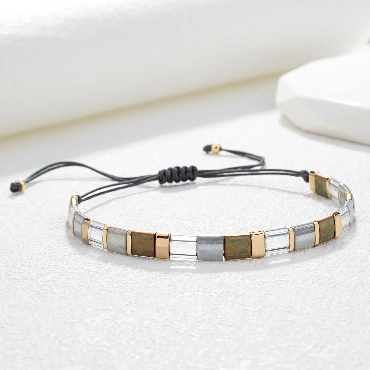 KELITCH Women Tila Beaded Bracelet Handmade Strand Stretch Bracelets