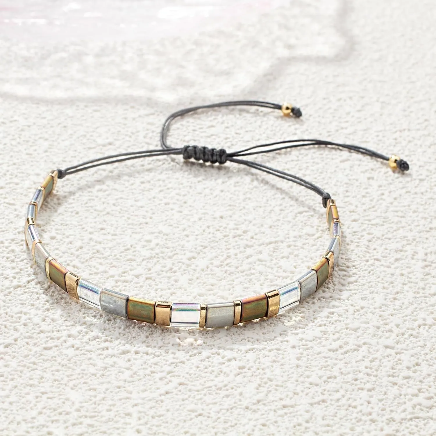 KELITCH Women Tila Beaded Bracelet Handmade Strand Stretch Bracelets
