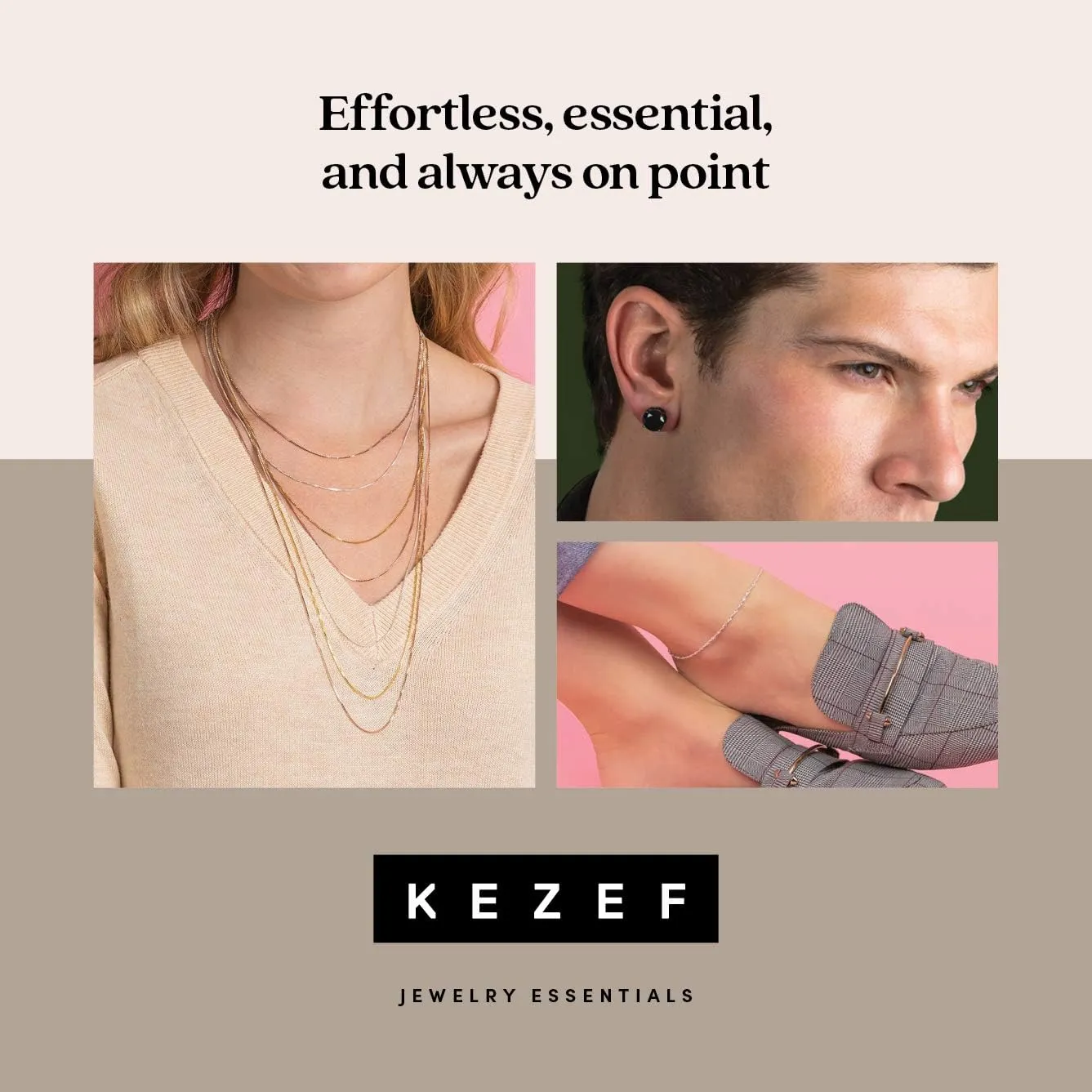 KEZEF Black CZ Stud Earrings for Men or Women, 14K White Gold, Yellow Gold, or Black Rhodium Plated Sterling Silver Studs, Princess Square Cut, 3-9mm, Hypoallergenic