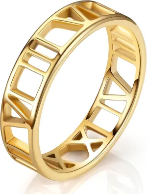 King Ring 6mm Roman Numeral Ring  Stainless Steel Band for Men & Women  Designed in USA