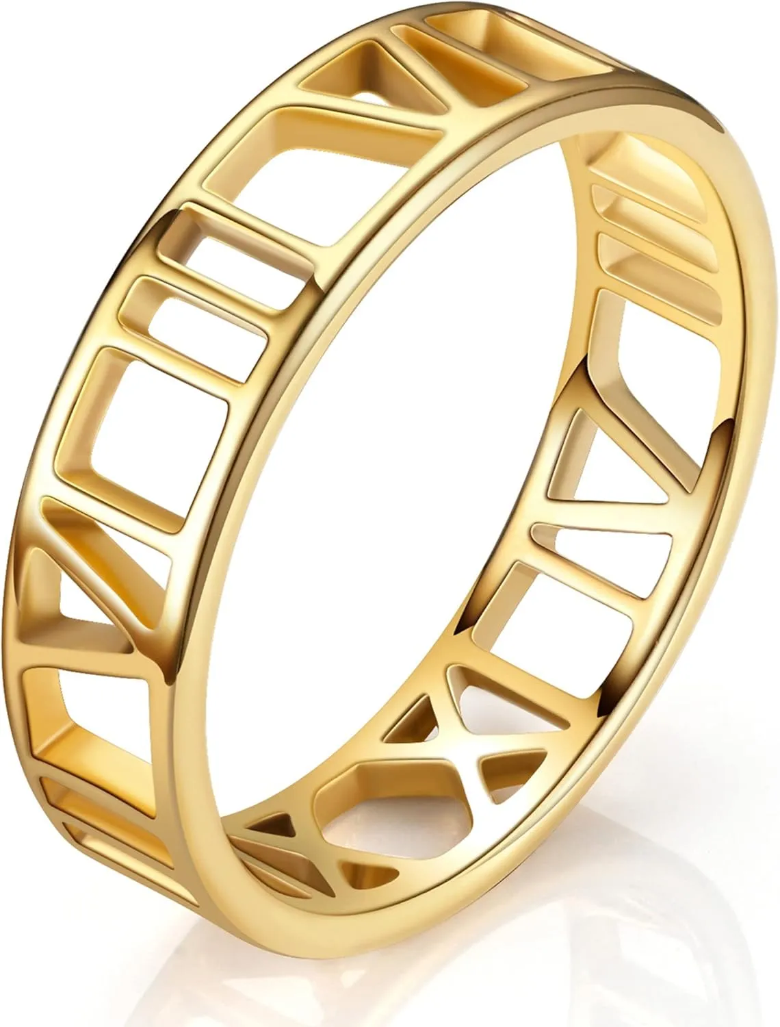 King Ring 6mm Roman Numeral Ring  Stainless Steel Band for Men & Women  Designed in USA