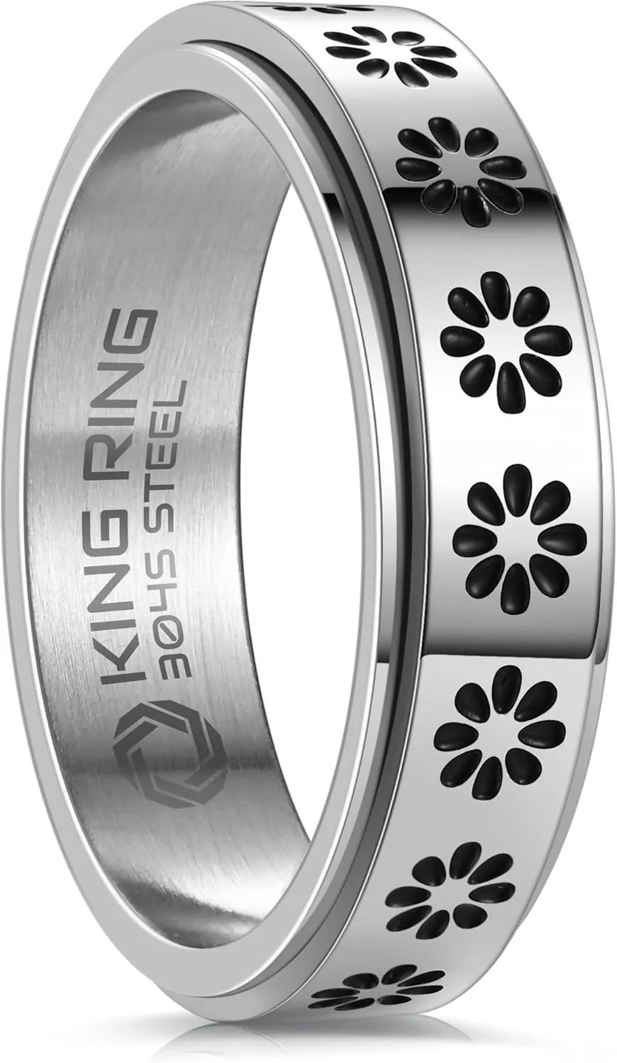 King Ring 6mm Spinner Ring  Ultra Comfort Rings for Men & Women K49  Designed in USA