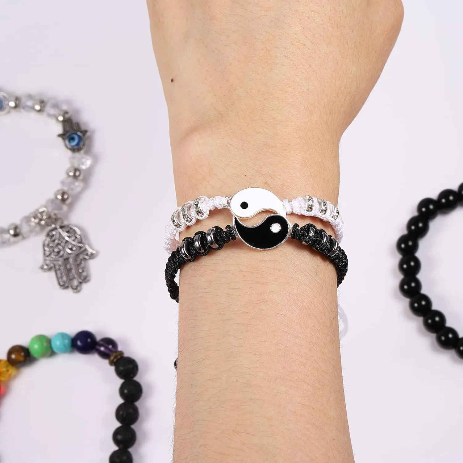 KISSPAT 6 Pcs Chakra Beaded Bracelets for Women | Bead Bracelet Set Healing Crystal Bracelet