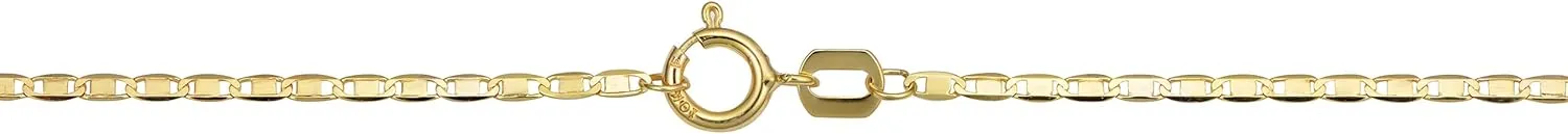 Kooljewelry 10k Yellow Gold 1.4mm Flat Oval Link Chain Necklace (16, 18, 20, 22, 24 or 30 inch)