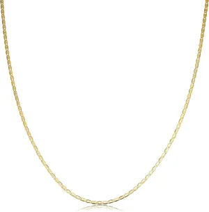 Kooljewelry 10k Yellow Gold 1.4mm Flat Oval Link Chain Necklace (16, 18, 20, 22, 24 or 30 inch)