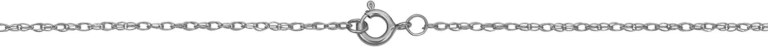 Kooljewelry 14k White Gold Rope Chain Barely-There Necklace For Women (0.7 mm, 0.9 mm, 1 mm or 1.3 mm) - Thin And Lightweight