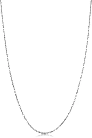 Kooljewelry 14k White Gold Rope Chain Barely-There Necklace For Women (0.7 mm, 0.9 mm, 1 mm or 1.3 mm) - Thin And Lightweight
