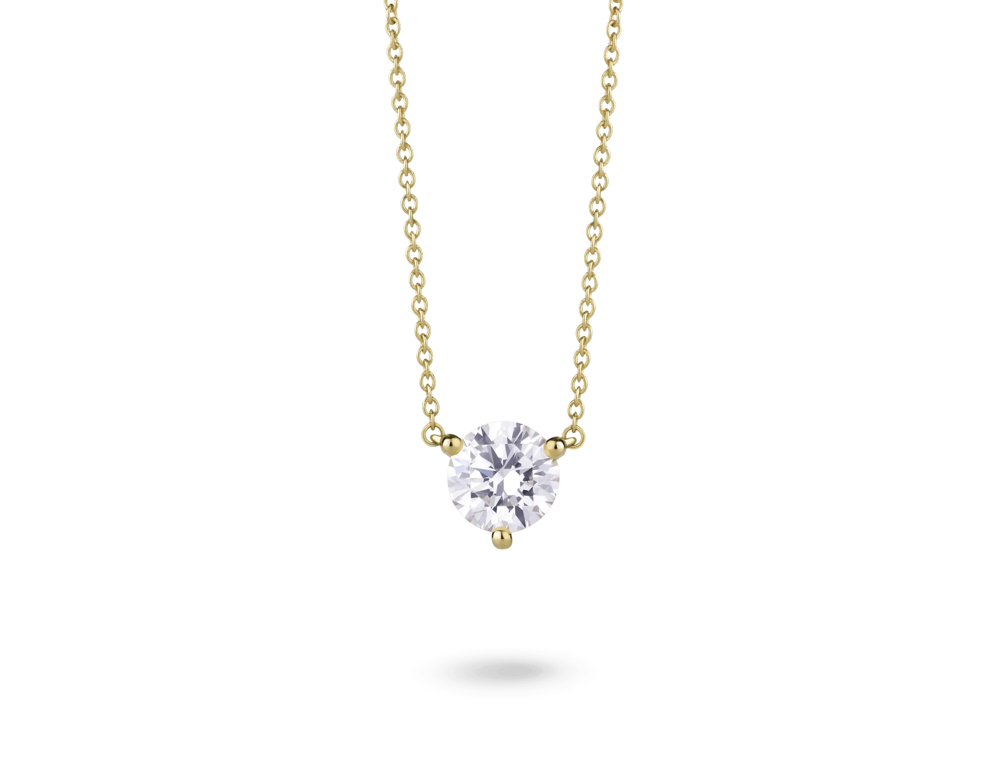 Lab-Grown Diamond 1ct. Round Brilliant Solitaire 14k Gold Pendant | White