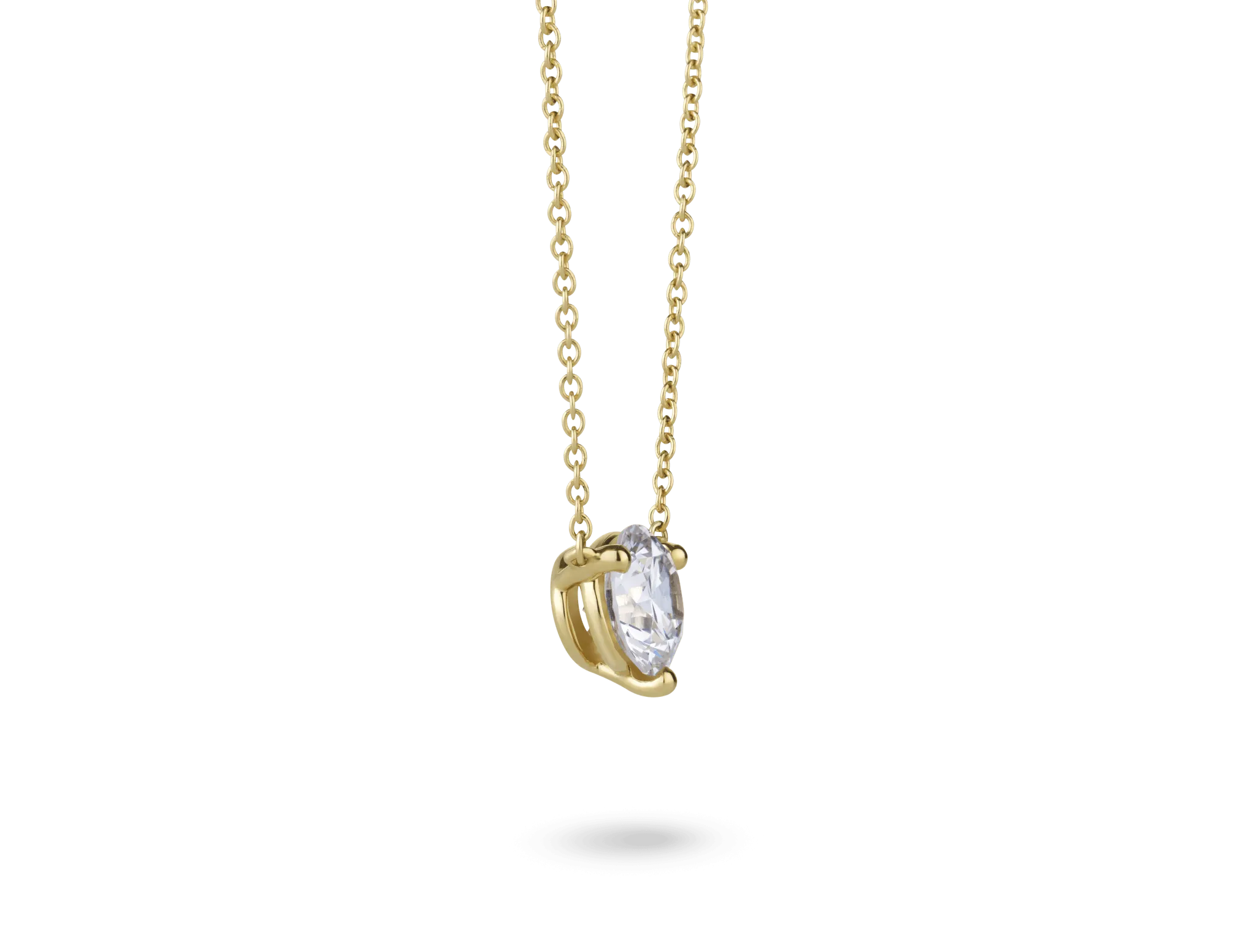 Lab-Grown Diamond 1ct. Round Brilliant Solitaire 14k Gold Pendant | White