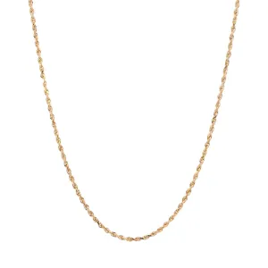 Ladies 14K Yellow Gold Magnetic Closure Rope Necklace