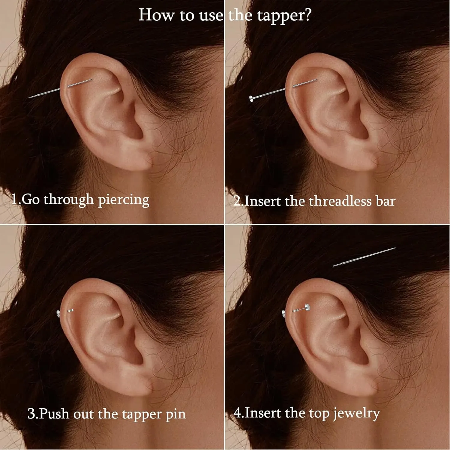 Lantine 20g 18g 16g Threadless Flat Back Nose Ring Stud G23 Titanium Flatback Stud Earrings Zircon Push in Nose Stud Lip Helix Tragus Inner Conch Rook Cartilage Daith Piercings Jewelry