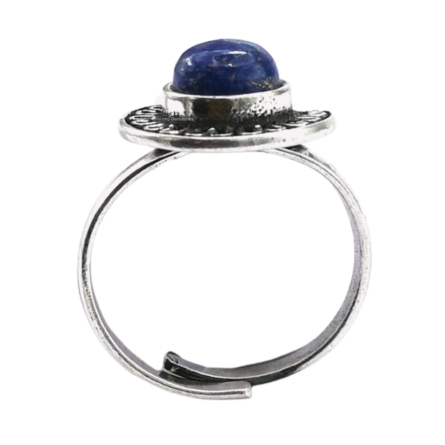 Lapis Lazuli Rings for Women and Teen Girls - Silver Lapis Lazuli Crystal Ring Birthstone Jewelry - Healing Crystal Gifts for Her, Mothers Day, Christmas - Anillos Para Mujer (S1)