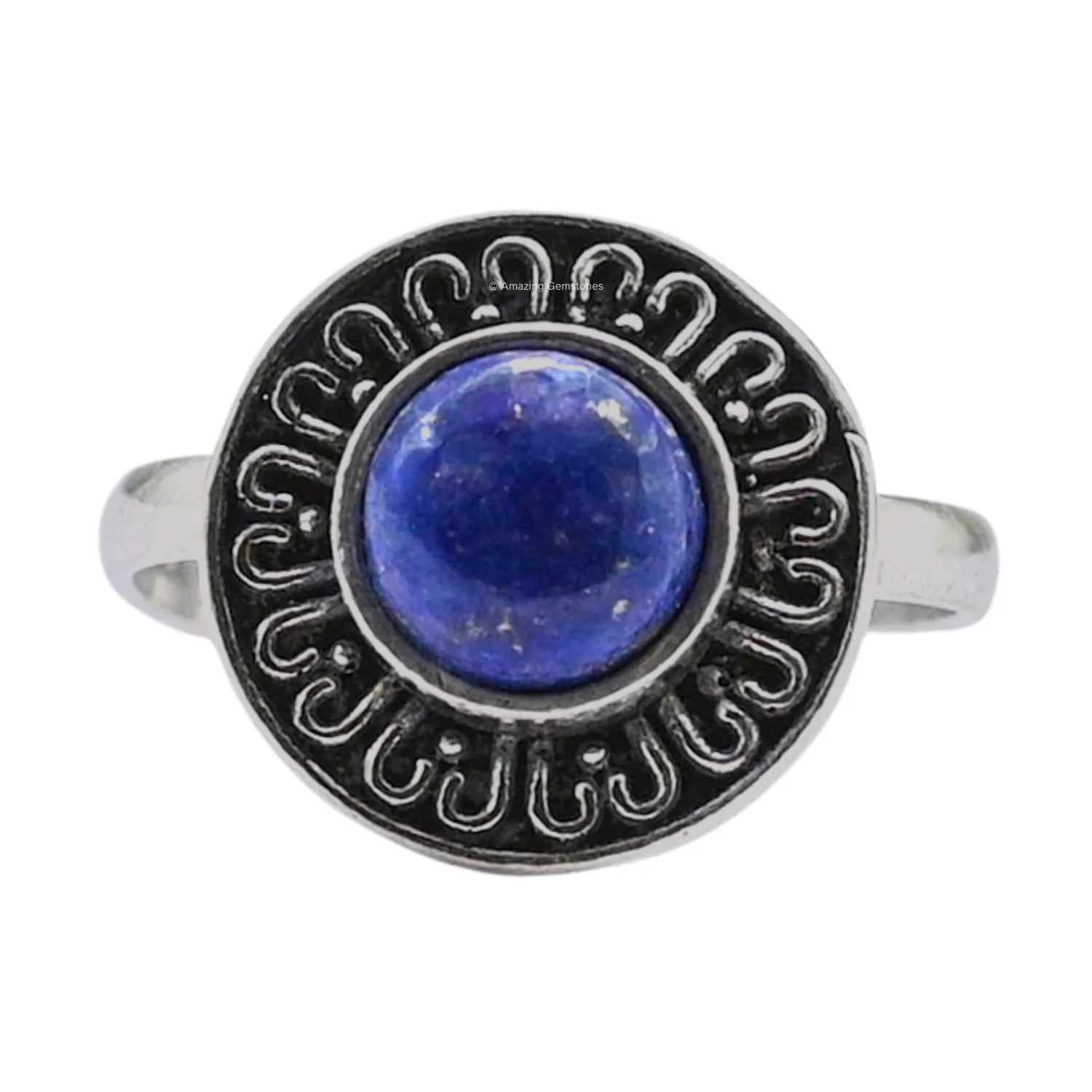 Lapis Lazuli Rings for Women and Teen Girls - Silver Lapis Lazuli Crystal Ring Birthstone Jewelry - Healing Crystal Gifts for Her, Mothers Day, Christmas - Anillos Para Mujer (S1)