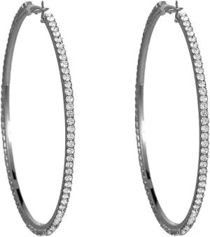 Large Rhinestone Hoop Earrings for Women Girls Hypoallergenic Extra Big 80mm Huggie CZ Hoops Dangle Drop Earring Fashion Chic Party Jewelry Gifts 3 inch