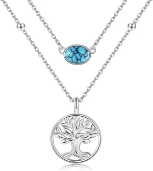 Lariat Layered Necklace 925 Sterling Silver Y Layered Choker Necklaces Christmas Jewelry Gifts for Women