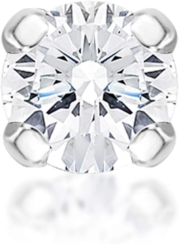 Lavari Jewelers 0.01 to 0.07 Carat Diamond Straight Bone Nose Stud for Women or Men - 14k White or Yellow Gold Nose Ring for Her - 22 Gauge Unisex Hypoallergenic Nostril Jewelry - 22G Body Piercing