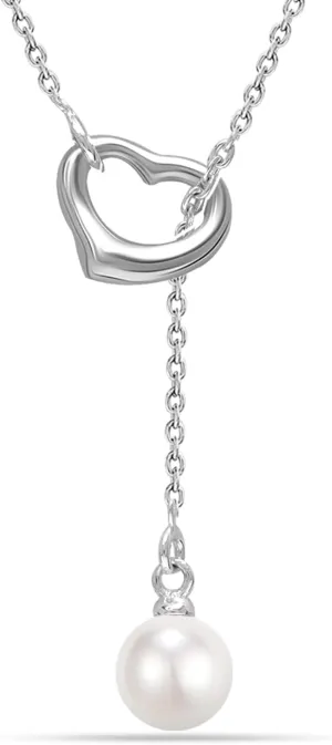 LeCalla 925 Sterling Silver CZ Necklace for Women Jewelry Lightweight Adjustable Lariat Zirconia Choker Y Chain Necklace