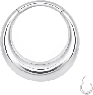 LEE&RO Chunky Septum Ring 16G Jewelry Surgical Steel Septum Piercing Clicker Hoop Nose Ring
