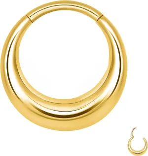 LEE&RO Chunky Septum Ring 16G Jewelry Surgical Steel Septum Piercing Clicker Hoop Nose Ring