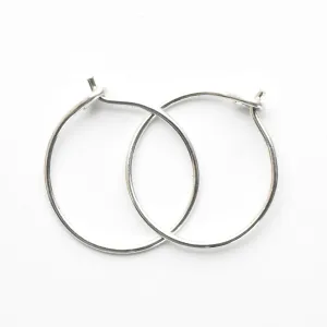Little Hoop Earrings Solid 925 Sterling Silver 10mm 22 Gauge Handmade Huggy Hoops Minimalist Style Leave in 24/7