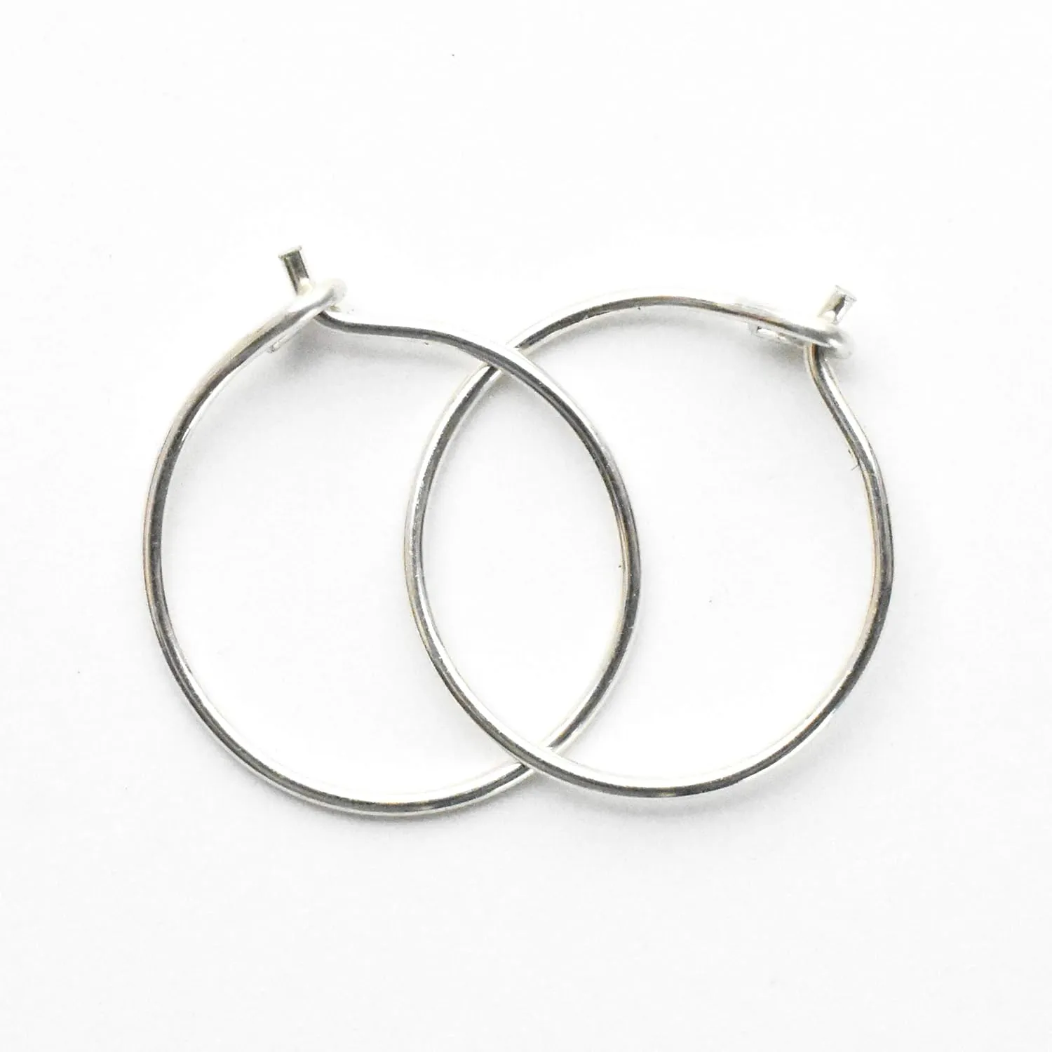 Little Hoop Earrings Solid 925 Sterling Silver 10mm 22 Gauge Handmade Huggy Hoops Minimalist Style Leave in 24/7