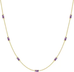 LOUISA SECRET Birthstone Necklaces for Women, 14K Gold Plated Dainty Simple Necklace, 925 Sterling Silver Birthday Anniversary Jewelry Gift for Women Mom Mother